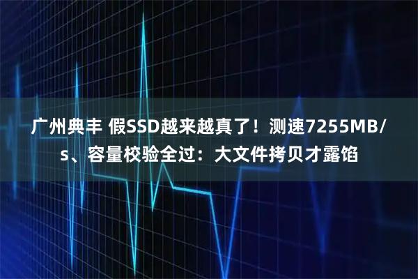广州典丰 假SSD越来越真了！测速7255MB/s、容量校验全过：大文件拷贝才露馅